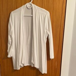 White Open Front Cardigan